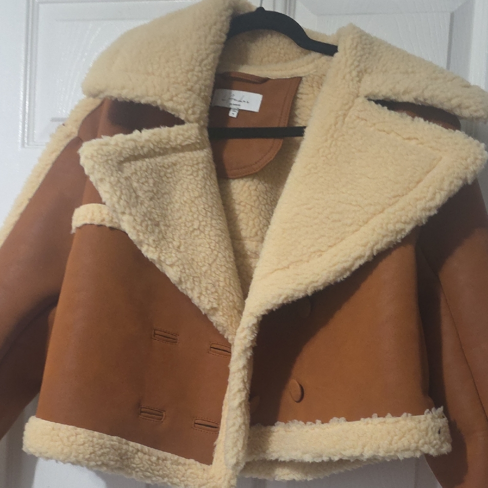 L'Academie Tan and Cream Teddy Jacket